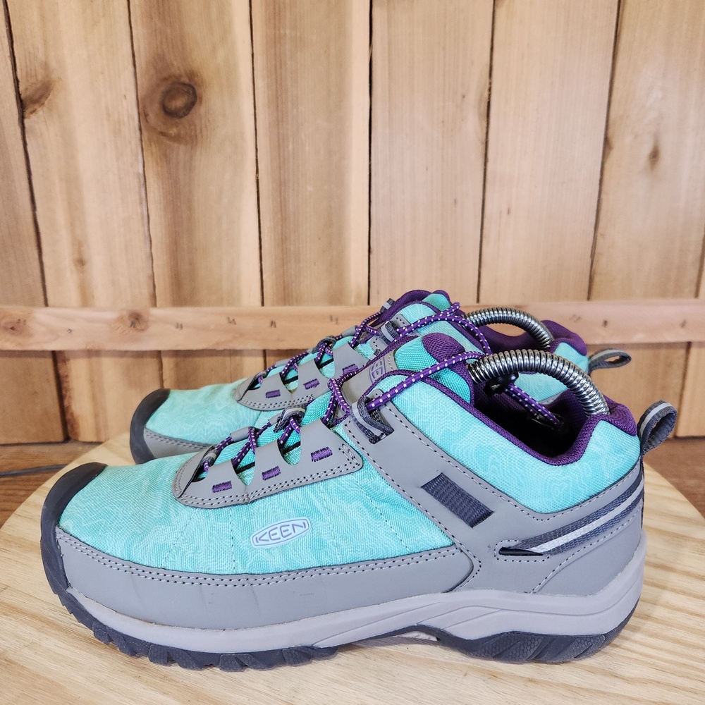 KEEN Targhee Hiking Shoes Youth 6 Blue Gray Low Top Trail Walking Sneakers